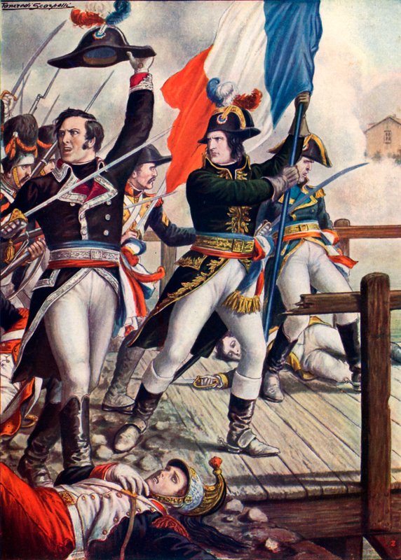 Napoleon Bonaparte i slaget ved Arcole af Tancredi Scarpelli
