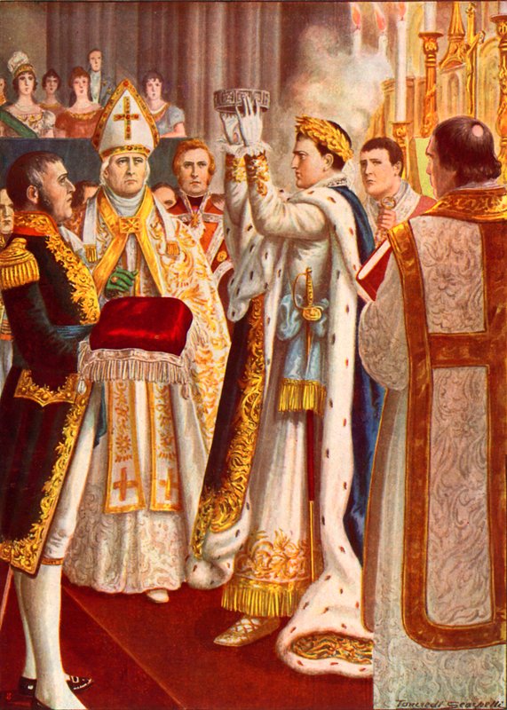 Napoleon kronet som konge af Italien i Milanos domkirke af Tancredi Scarpelli