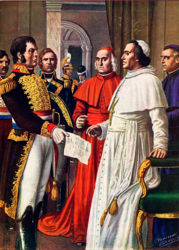 Napoleon meddeler pave Pius VII sin fængselsdom af Tancredi Scarpelli