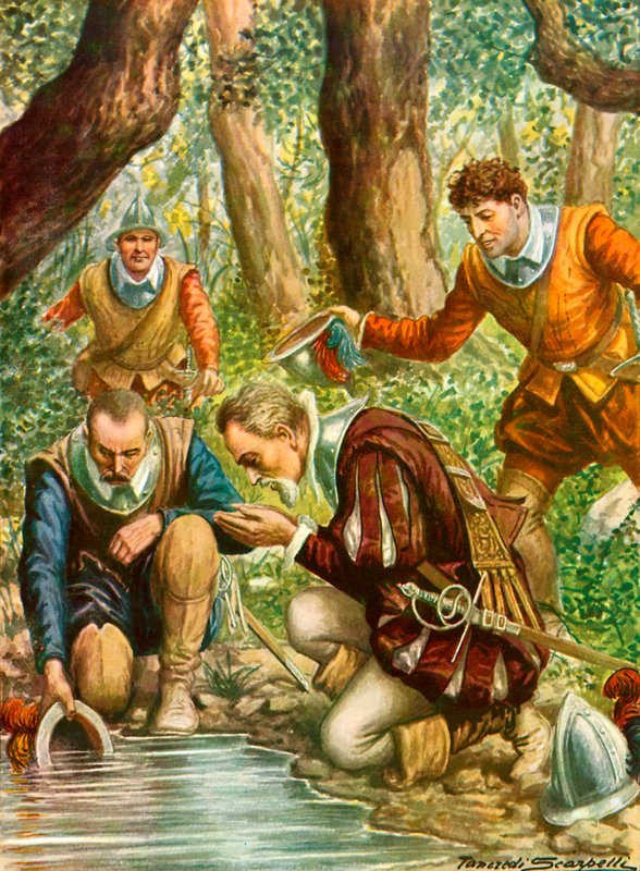 Ponce di Leon går på jagt efter ungdommens kilde af Tancredi Scarpelli