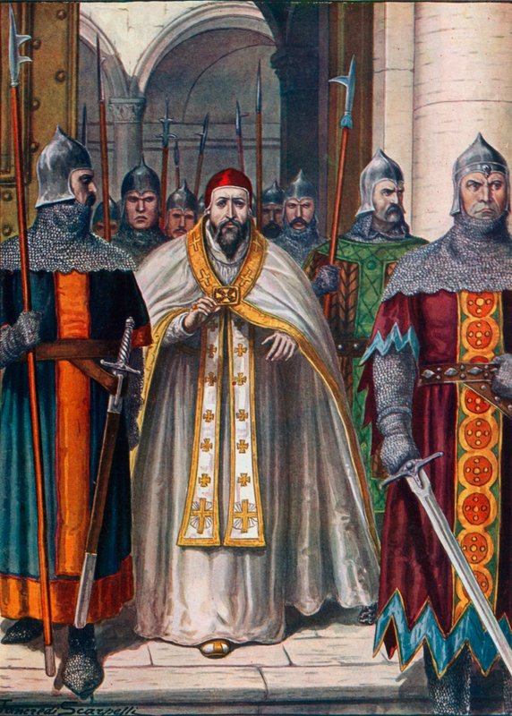 Pave Martin I tvang til at forlade Rom efter ordre fra kejser Constans af Tancredi Scarpelli