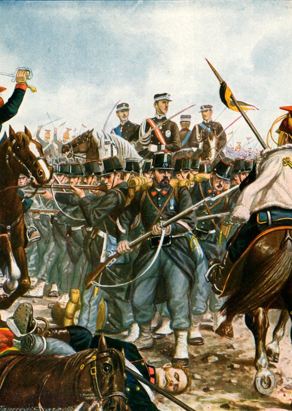 Prins Umberto i slaget ved Villafranca, 1866 af Tancredi Scarpelli