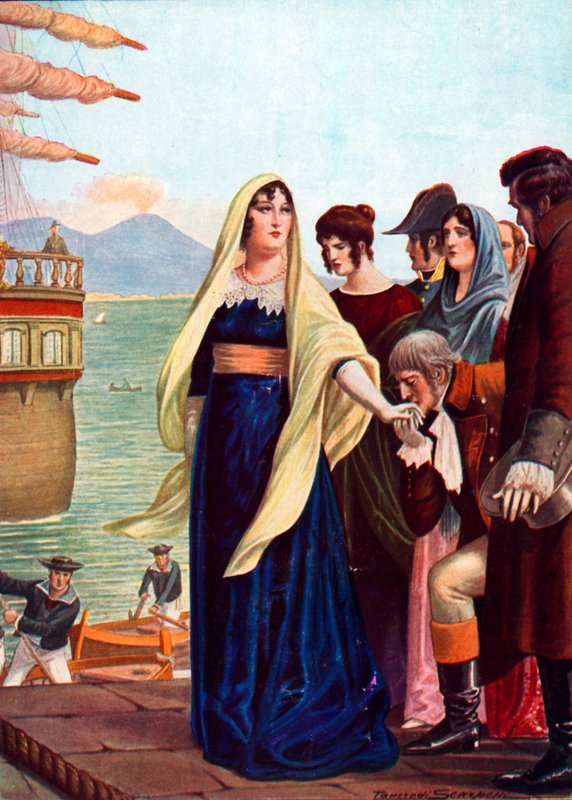 Dronning Maria Carolina flygter fra Napoli af Tancredi Scarpelli