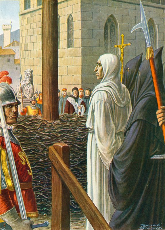 Savonarola, ved at blive brændt levende, 1498 af Tancredi Scarpelli