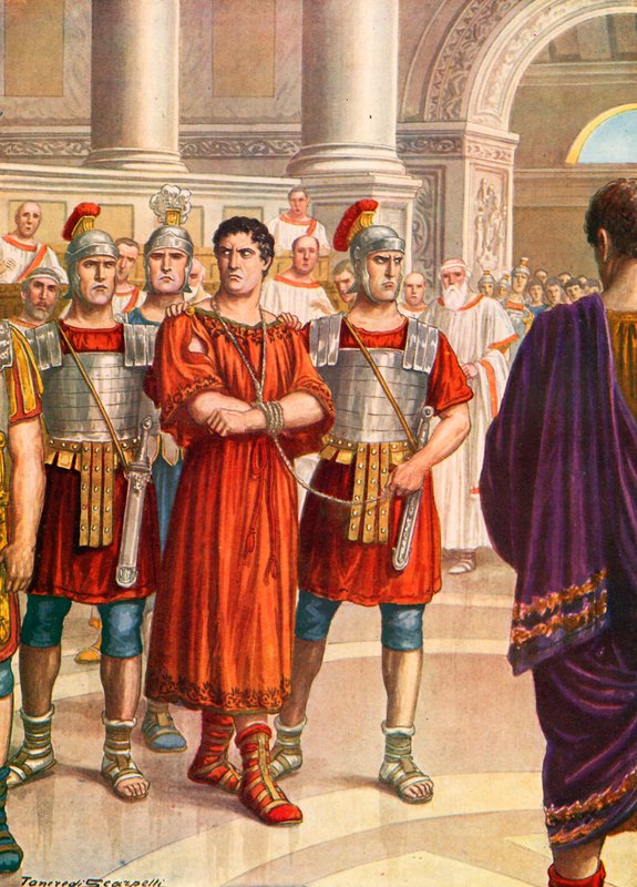 Sejanus anholdt i Senatet af Tancredi Scarpelli