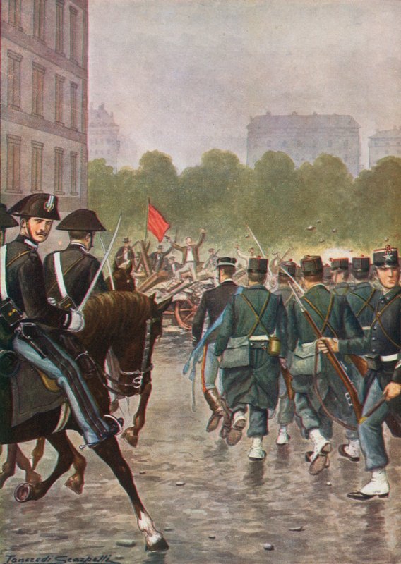 Subversive elementer i Milano, 1898 af Tancredi Scarpelli