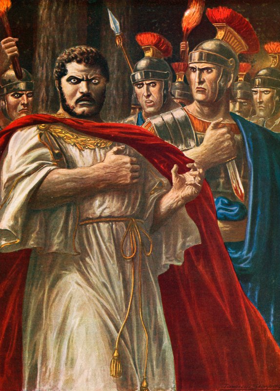 Kejser Caracalla ved at blive dræbt af Julius Martialis af Tancredi Scarpelli