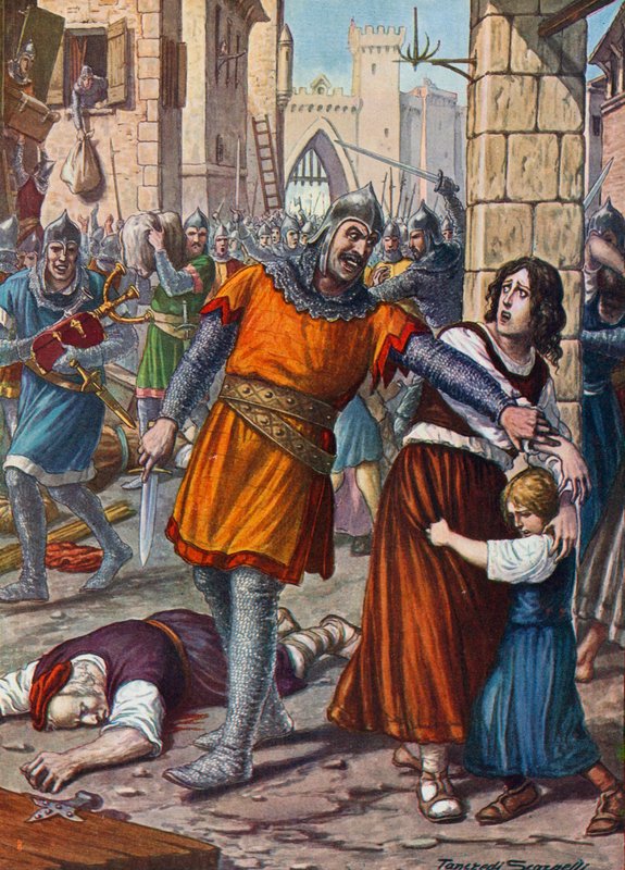 Theodoro plyndrer Ravenna i 709 på ordre fra Justinian II af Tancredi Scarpelli