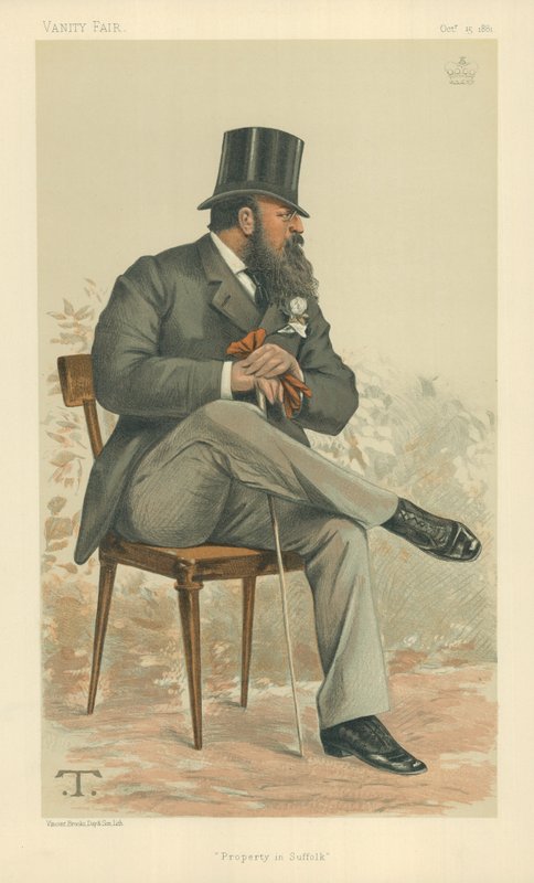 Lord Rendlesham, Property in Suffolk, 15. oktober 1881, Vanity Fair tegneserie af Theobald Chartran