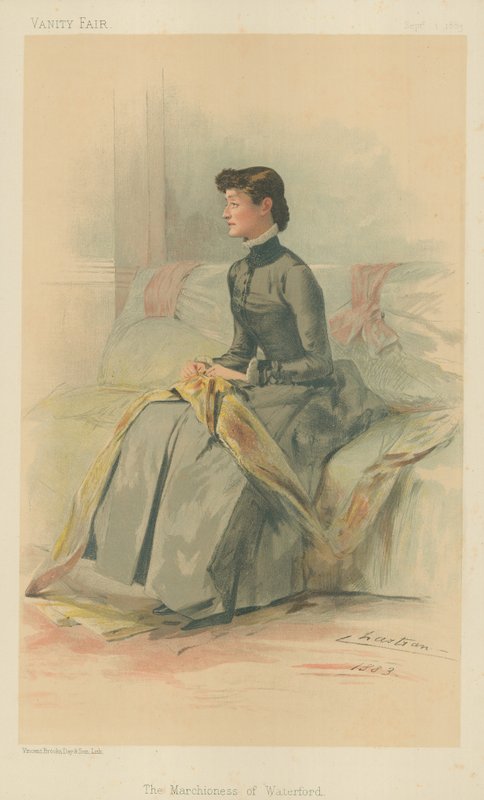 The Marchioness of Waterford, 1. september 1883, Vanity Fair tegneserie af Theobald Chartran