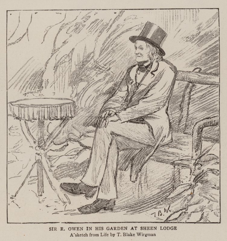 Sir R Owen i sin have på Sheen Lodge af Theodore Blake Wirgman