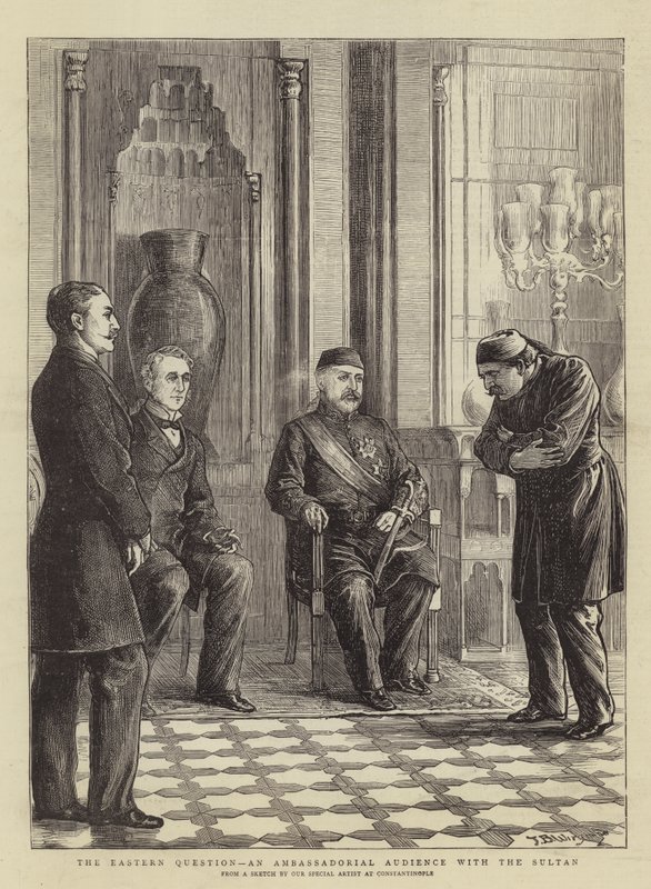 Det østlige spørgsmål, et ambassadørpublikum med sultanen af Theodore Blake Wirgman