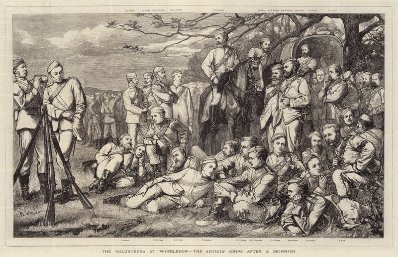 De frivillige ved Wimbledon, kunstnerkorpset efter en træfning af Theodore Blake Wirgman