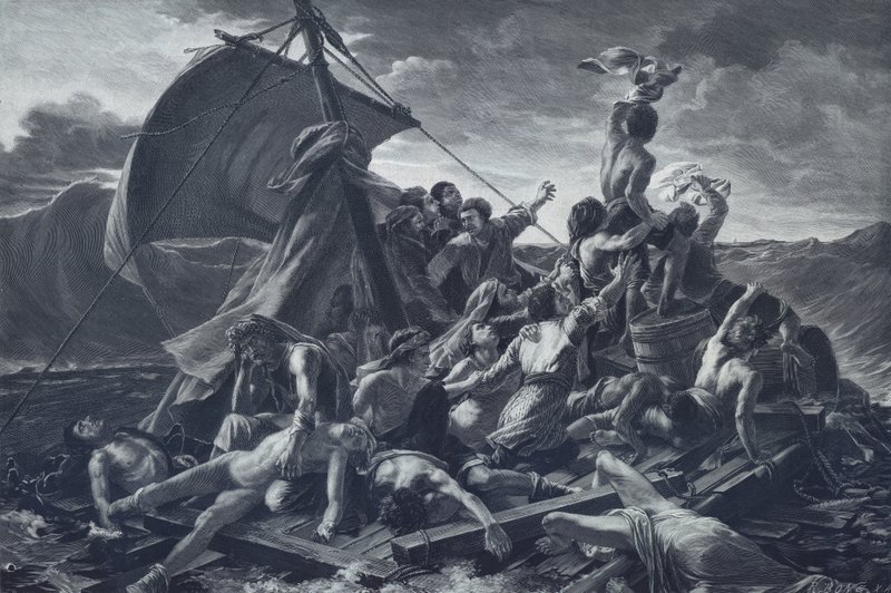 Medusas flåde (litho) af Theodore (after) Gericault