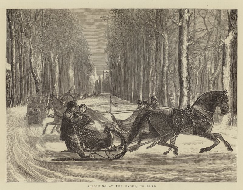 Kanekørsel i Haag, Holland af Theodore Blake Wirgman