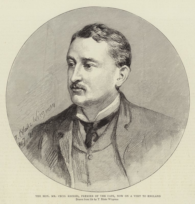 Den ærede hr. Cecil Rhodes, Premier på Kap, nu på besøg i England af Theodore Blake Wirgman