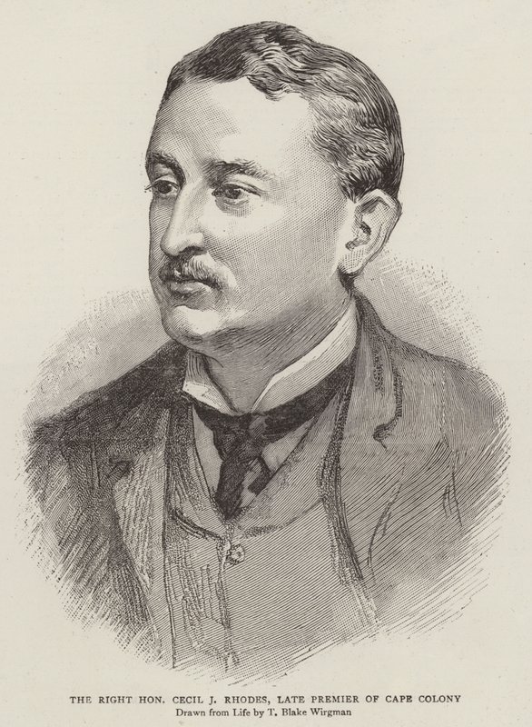 Højre ærede Cecil J Rhodes, Afdøde Premier for Kapkolonien af Theodore Blake Wirgman
