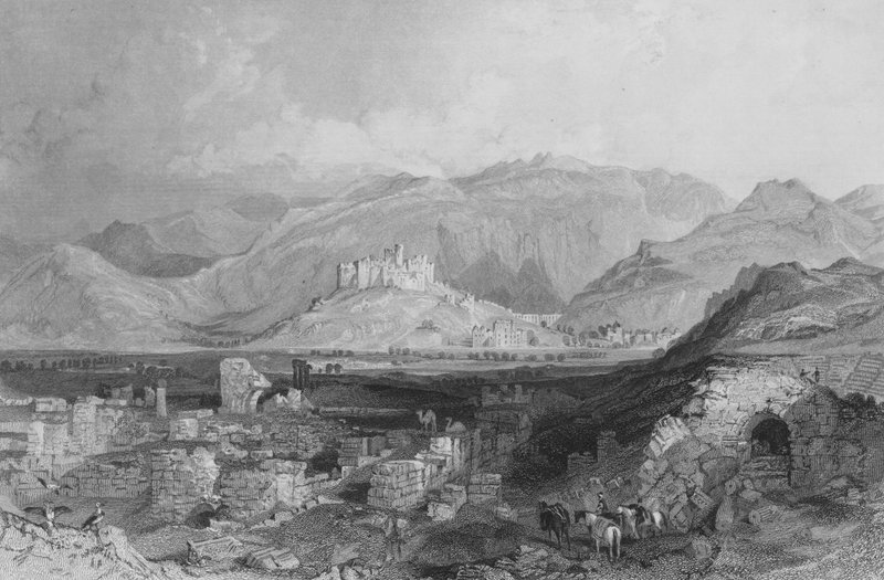 Efesos, slottet Aiasaluk i det fjerne af Thomas Allom