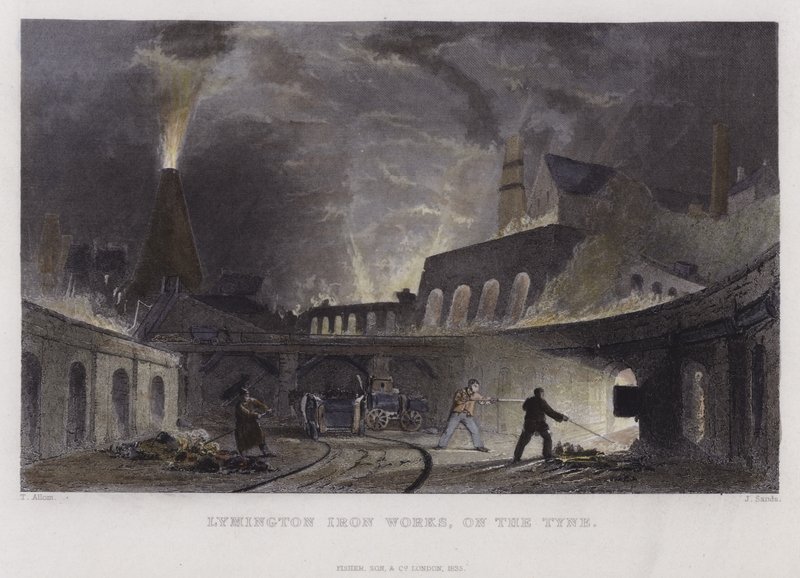 Lymington Iron Works, på Tyne af Thomas Allom
