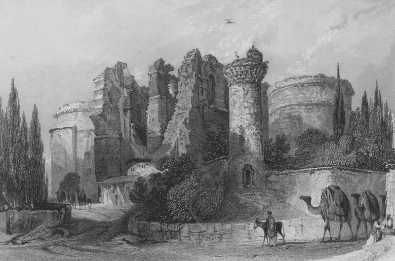 Rester af Johanneskirken, Pergamus, Lilleasien af Thomas Allom