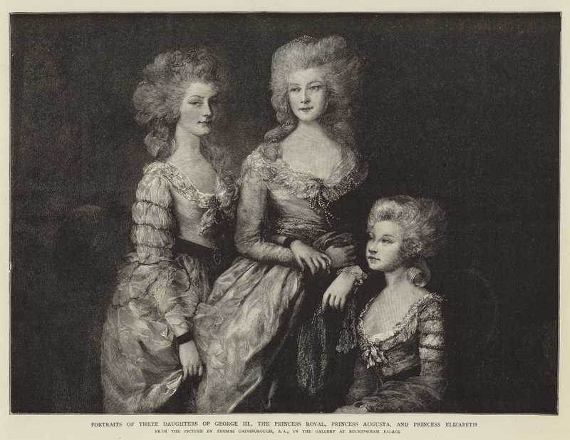 Portrætter af tre døtre af George III, Princess Royal, Princess Augusta og Princess Elizabeth af Thomas Gainsborough