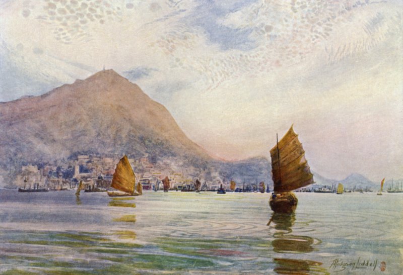 Hong Kong, fra Kowloon af Thomas Hodgson Liddell
