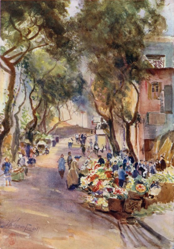 Hong Kong, blomstermarkedet af Thomas Hodgson Liddell