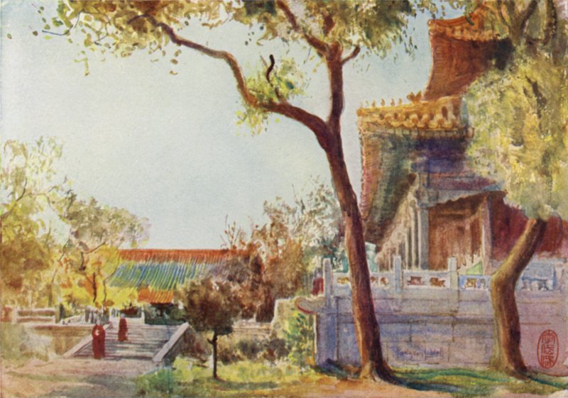 Det gule tempel, nær Peking af Thomas Hodgson Liddell