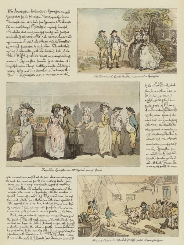 Rowlandsons tur i en postchais, 1782 (chromolitho) af Thomas Rowlandson