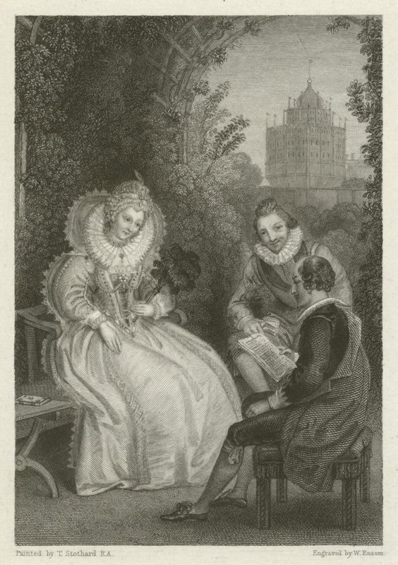 Shakespeares interview med dronning Elizabeth af Thomas Stothard