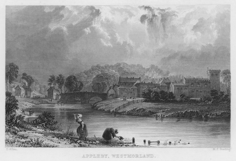 Appleby, Westmorland (gravering) af Thomas (after) Allom