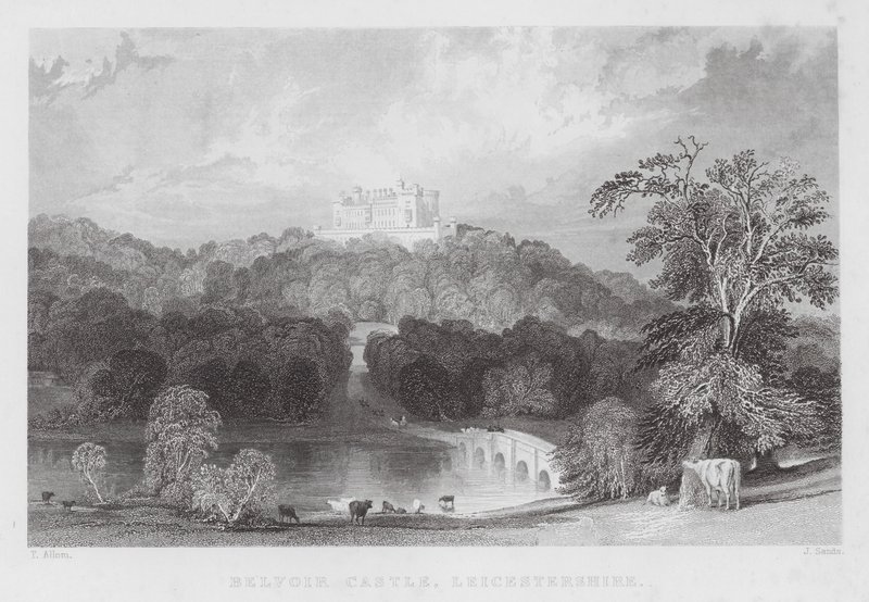 Belvoir Castle, Leicestershire (gravering) af Thomas (after) Allom