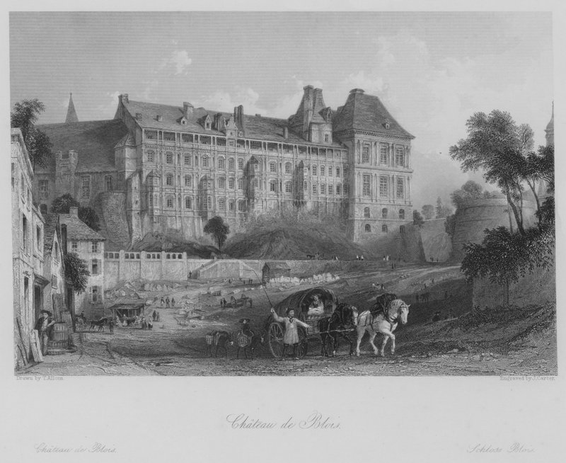 Chateau de Blois (gravering) af Thomas (after) Allom