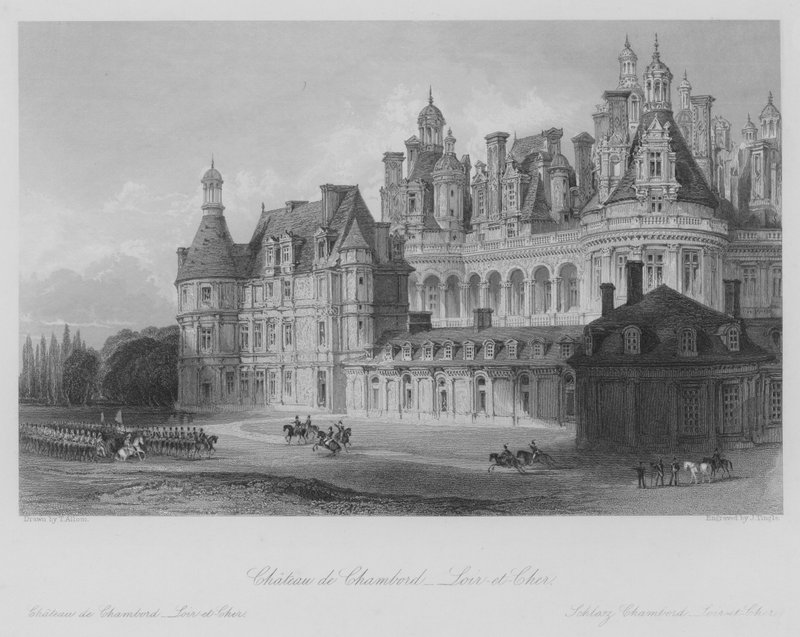 Chateau de Chambord, Loir-et-Cher (gravering) af Thomas (after) Allom