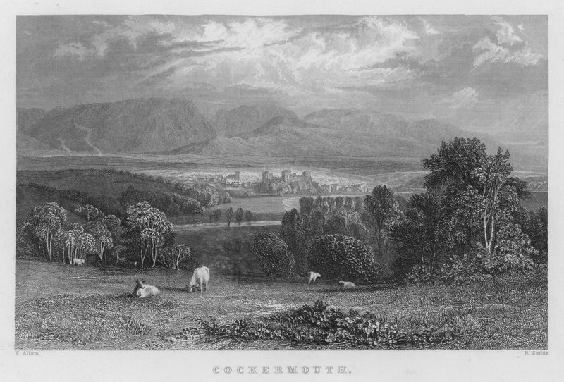 Cockermouth (gravering) af Thomas (after) Allom