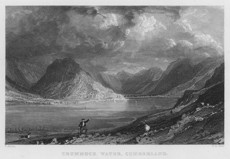 Crummock Water, Cumberland (gravering) af Thomas (after) Allom