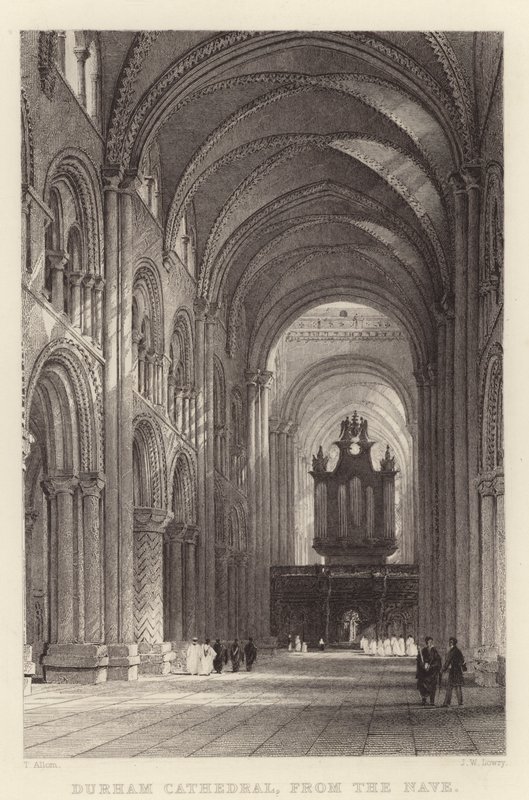 Durham Cathedral, fra Nave (gravering) af Thomas (after) Allom