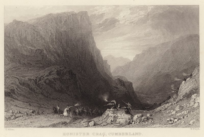 Honister Crag, Cumberland (gravering) af Thomas (after) Allom
