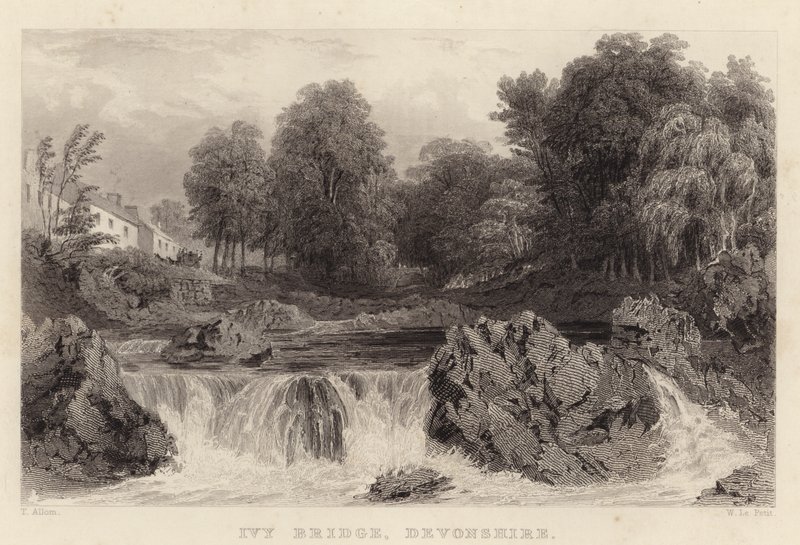 Ivy Bridge, Devonshire (gravering) af Thomas (after) Allom