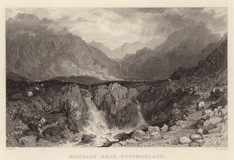 Mardale Head, Westmorland (gravering) af Thomas (after) Allom