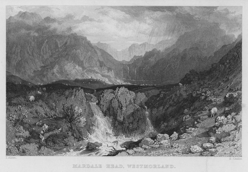 Mardale Head, Westmorland (gravering) af Thomas (after) Allom
