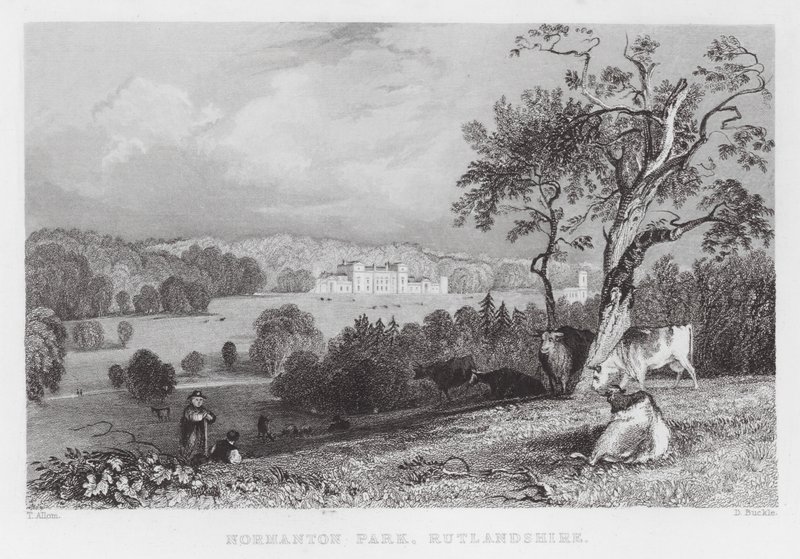 Normanton Park, Rutlandshire (gravering) af Thomas (after) Allom
