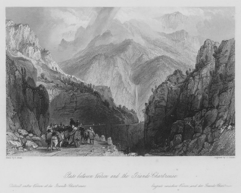 Passér mellem Voiron og Grande-Chartreuse (gravering) af Thomas (after) Allom