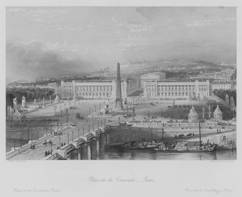 Place de la Concorde, Paris (gravering) af Thomas (after) Allom