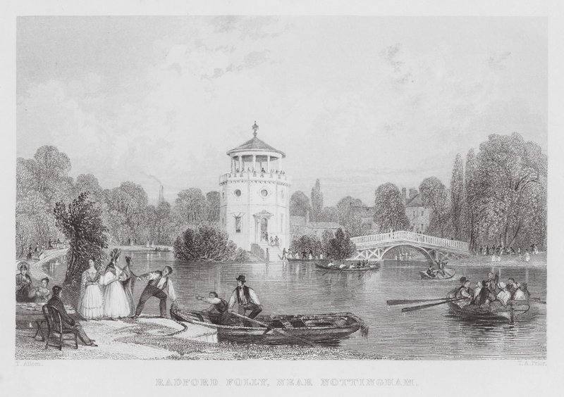 Radford Folly, nær Nottingham (gravering) af Thomas (after) Allom