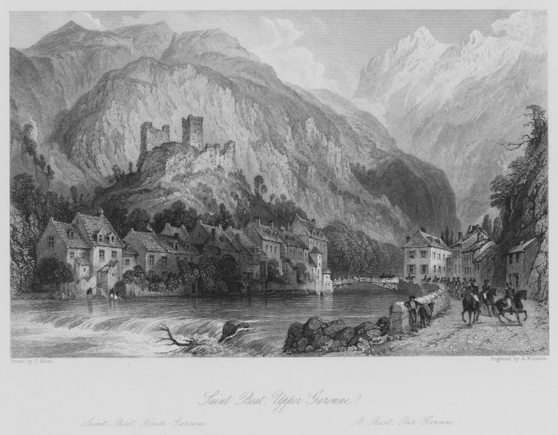 Saint Beat, Øvre Garonne (gravering) af Thomas (after) Allom
