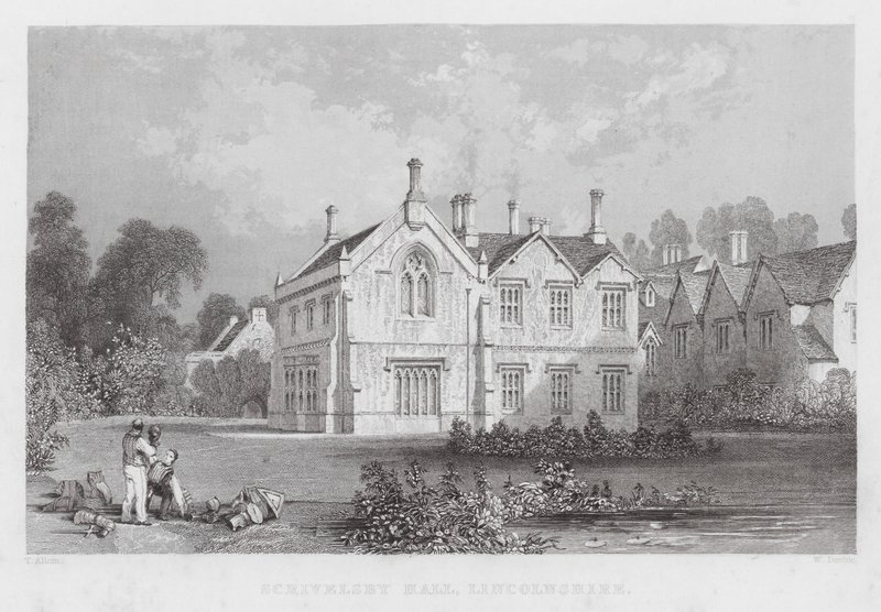 Scrivelsby Hall, Lincolnshire (gravering) af Thomas (after) Allom