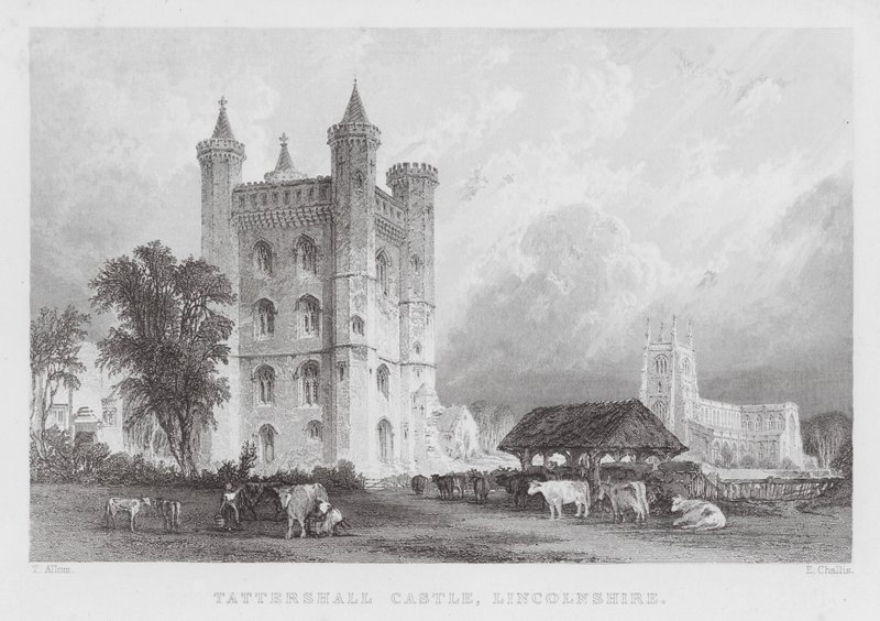 Tattershall Castle, Lincolnshire (gravering) af Thomas (after) Allom