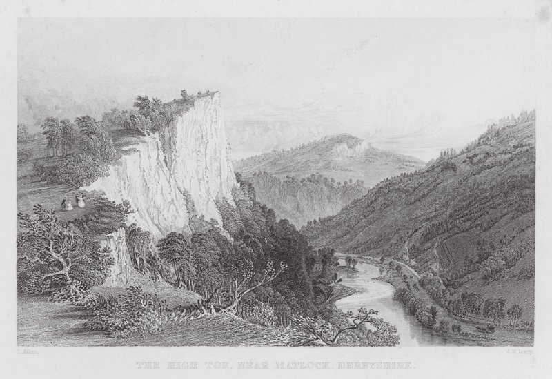 The High Tor, nær Matlock, Derbyshire (gravering) af Thomas (after) Allom
