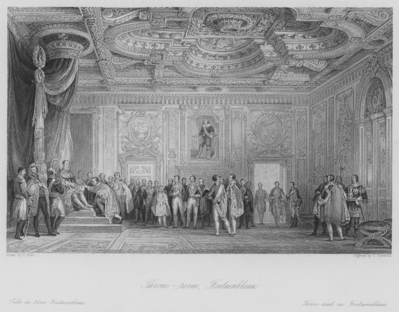 Throne-room, Fontainbleau (gravering) af Thomas (after) Allom